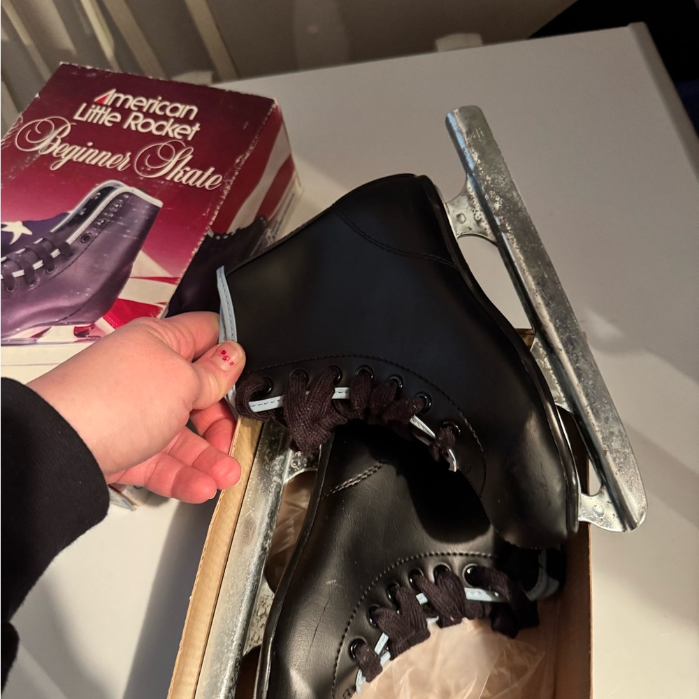 Kids Double Blade Black Ice Skates